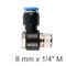 AIRCRAFT Swivel Elbow Pu 8mm X 1/4' M